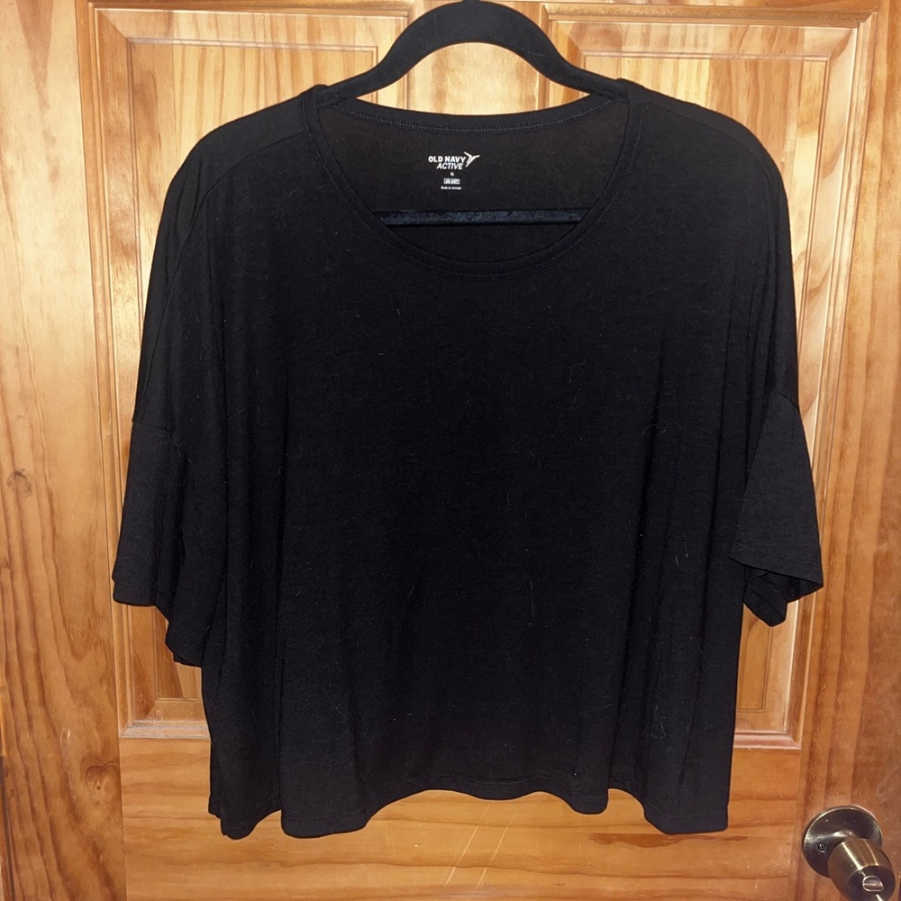 Old Navy Women's Black Short Sleeve Workout Tee